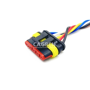 (282089-1)CONN PLUG 5P 1.5 SERIES BLACK WITH WIRE CAG-375