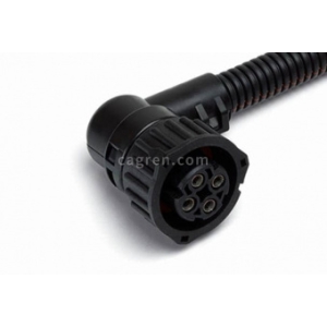 CAG5231 Connector 1-967325-1 bayonet (female) 4-pin, with angle adapter, to speedometer sensor. to the floor level sensor for Kamaz, MAZ, ZIL, PAZ, KRAZ, URAL vehicles, with corrugated wires