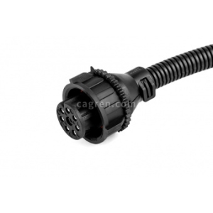 CAG527 Connector 9800680 bayonet (female) 8-pin, straight adapt., for lamps and headlights, for semi-pr. and trailer lamp. for cars GAZ, KAMAZ, Mercedes, UAZ, MAN, MAZ, with corrugated wires