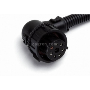 CAG526 Connector 9800680 bayonet (female) 8-pin, angled adapt., for lamps and headlights, for semi-pr. and trailer lamp. for cars GAZ, KAMAZ, Mercedes, UAZ, MAN, MAZ, with corrugated wires