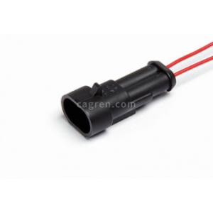 AG362 Connector 282104-1 Iveco 2-pin male, with wires 0.5 mm2