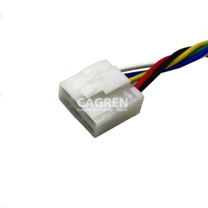 CONNECTOR PLUG 6P 6.3 SERIES WHITE WITH WIRE AG-631011