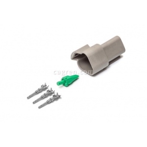 Connector Deutsch DT04-3P 3-pin for cable section 0.5-0.8 mm²