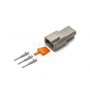 Deutsch DTM04-3P connector 3-pin for cable section 0.5-0.8 mm²