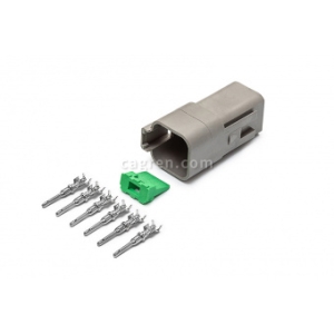 Connector Deutsch DT04-6P 6-pin for cable section 0.5-0.8 mm²