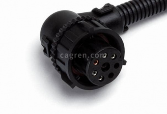 CAG525 Connector 9800680 bayonet (socket) 6-pin, with angle adapter, to rear lights for vehicles GAZ, KAMAZ, Mercedes, UAZ, MAN, MAZ, with corrugated wires