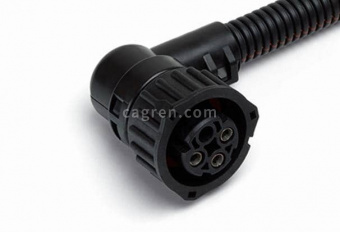 CAG521 Connector 1-967325-1 bayonet (female) 3-pin, angled adapt., to dacha air pressure and oil, ABS modulator for GAZ, KAMAZ, UAZ, MAZ vehicles, with wires