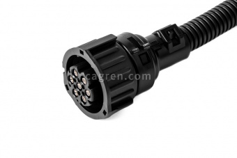 Connector 967650 bayonet (socket) 7-pin, with direct adapter for headlights and lamps for cars Kamaz, Maz, Gazelle (headlights 23.3775, 231.3775) with corrugated wires