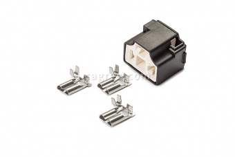 AG6563S 3-pin ceramic connector for H4 lamps, angled