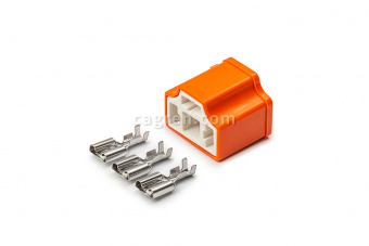 AG6643S 3-pin ceramic connector for H4 lamps straight