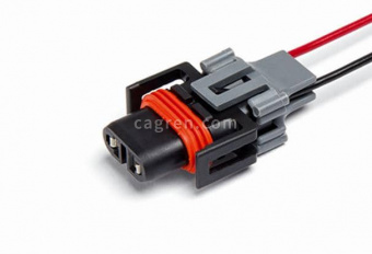 AG363 Connector 12124819 2-pin socket, for headlights H16, H27/2 for GAZ, Hyundai, KIA, LADA(VAZ), UAZ vehicles, with wires 0.75 sq. mm