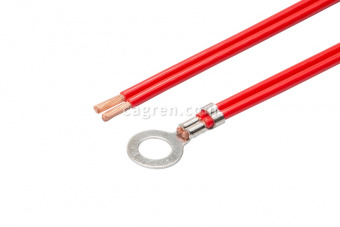 CAG59102 Ring contact Ø 10.3 mm crimped with two wires 4.0 mm²