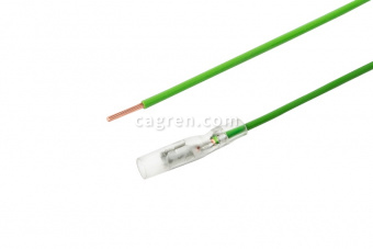 CAG42801 Bullet female contact with insulator crimped with 1.0 mm² wire