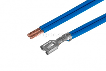 CAG38502250 6.3 mm socket series contact (latching) crimped with 2 wires 2.5 mm²