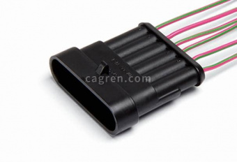 AG3222 Connector 282108 6-pin, injector harness, to ECM harness for GAS vehicles, with wires