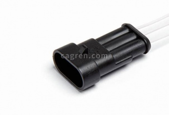 AG364 Connector 282105-1 3-pin male, with wires 0.5 mm2