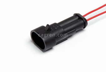 AG362 Connector 282104-1 Iveco 2-pin male, with wires 0.5 mm2