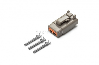 Connector Deutsch DTM06-3S 3-pin for cable section 0.5-0.8 mm²