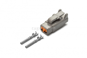 Connector Deutsch DTM06-2S 2-pin socles of marker lamps GM for cable section 0.5-0.8 mm²