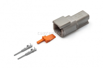 Connector Deutsch DTM04-2P 2-pin for cable section 0.5-0.8 mm²