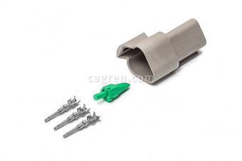 Connector Deutsch DT04-3P 3-pin for cable section 0.5-0.8 mm²