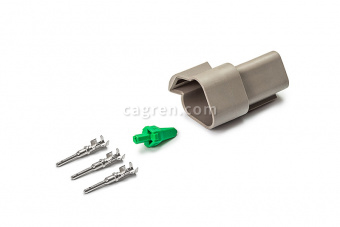 Connector Deutsch DT04-3P 3-pin for cable section 0.5-0.8 mm²