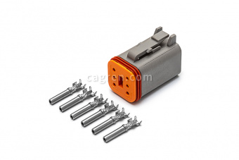 Deutsch connector DT06-6S-E004 6-pin for cable section 0.5-0.8 mm²