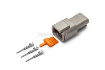 Deutsch DTM04-3P connector 3-pin for cable section 0.5-0.8 mm²