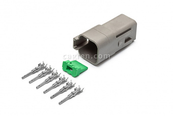 Connector Deutsch DT04-6P 6-pin for cable section 0.5-0.8 mm²